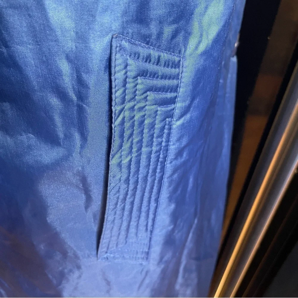 Vintage Electric Blue Oversized‎ Lined Trench Coat Chiango by Fleet Street sz 12
